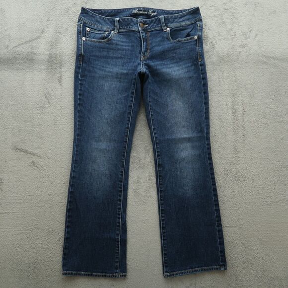 American Eagle Jeans Women's Size 12S Blue Low-Rise Slim Boot Denim 29" Inseam - Picture 1 of 16